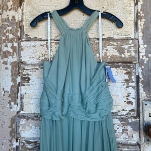Dusty Sage David’s Bridal Bridesmaids Dress, Halter, Size 16